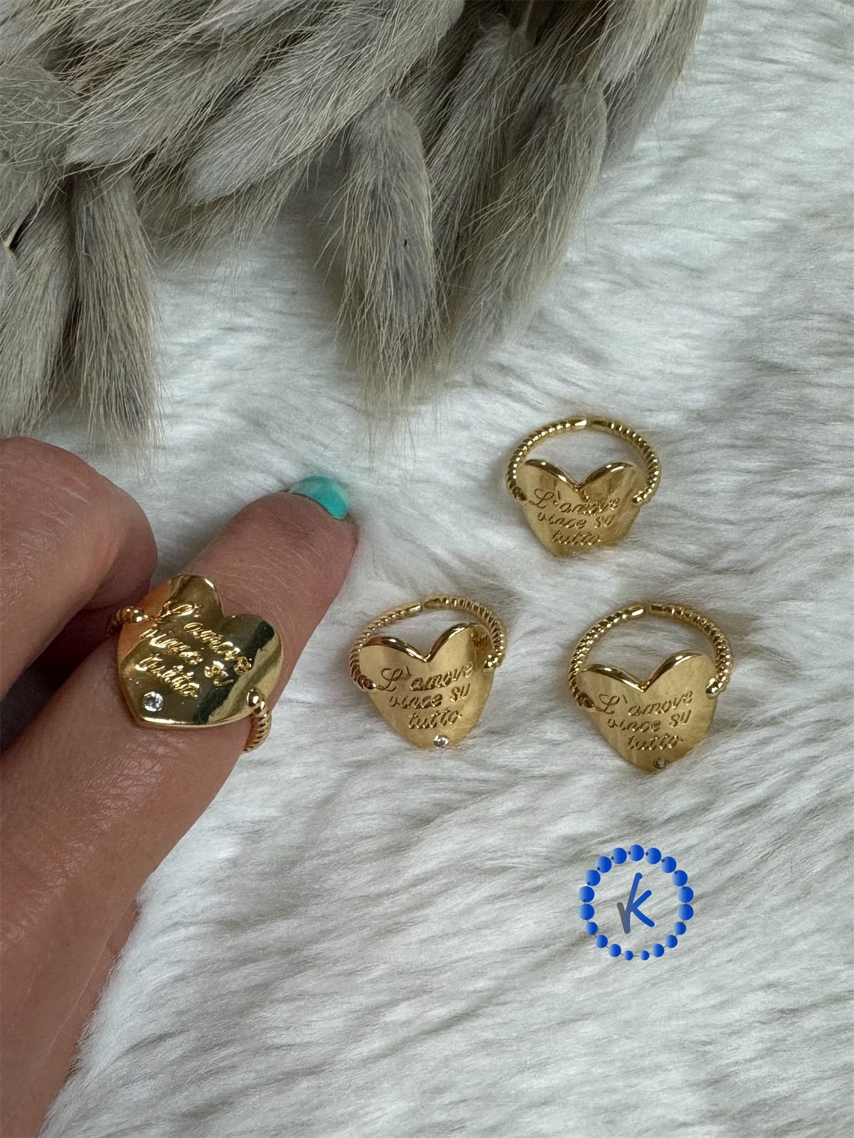 Wonderful Heart Ring with Phrase