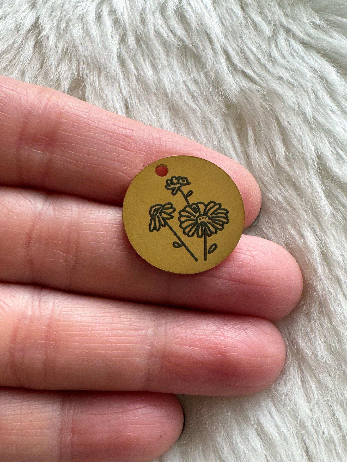 Stainless Steel Birth Month Flower