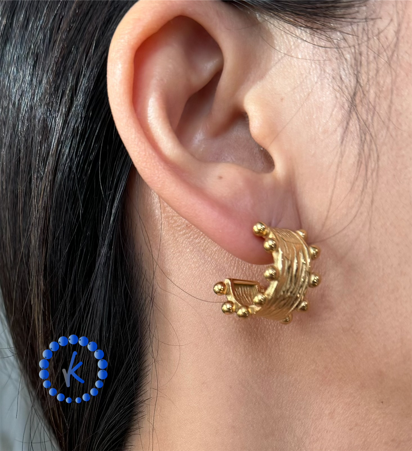 Staineless steel hammered earrings