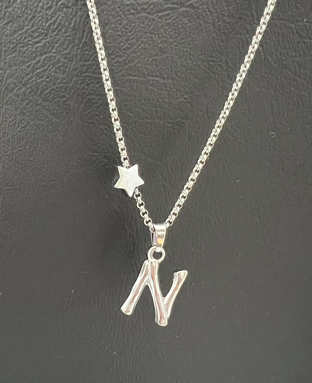 Bamboo Stainless Steel Letter Charm