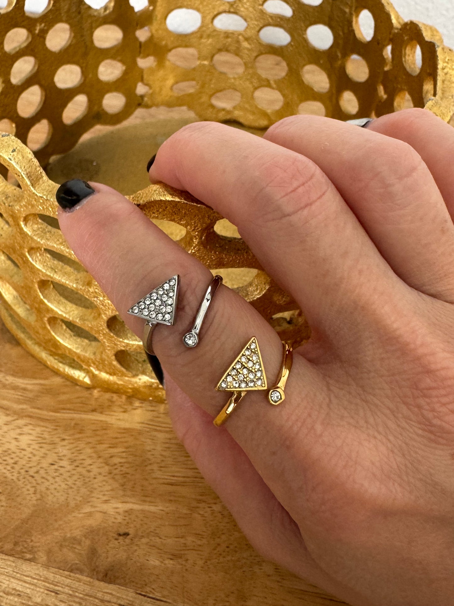 Beautiful Ring with Triangular Accent