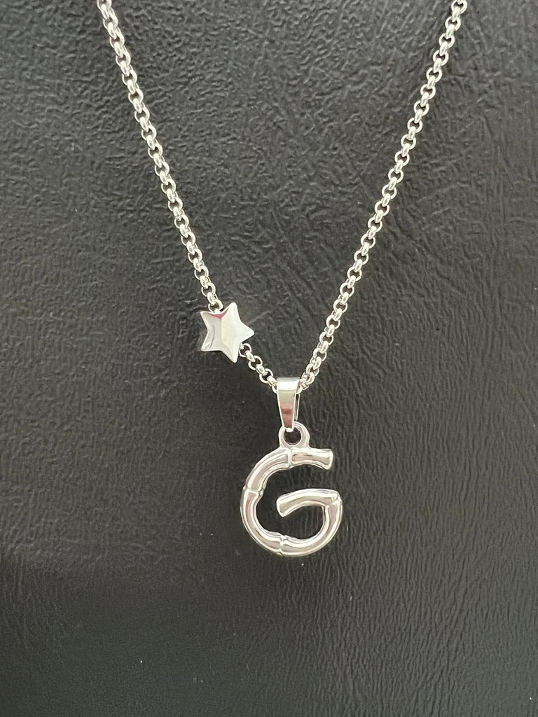Bamboo Stainless Steel Letter Charm
