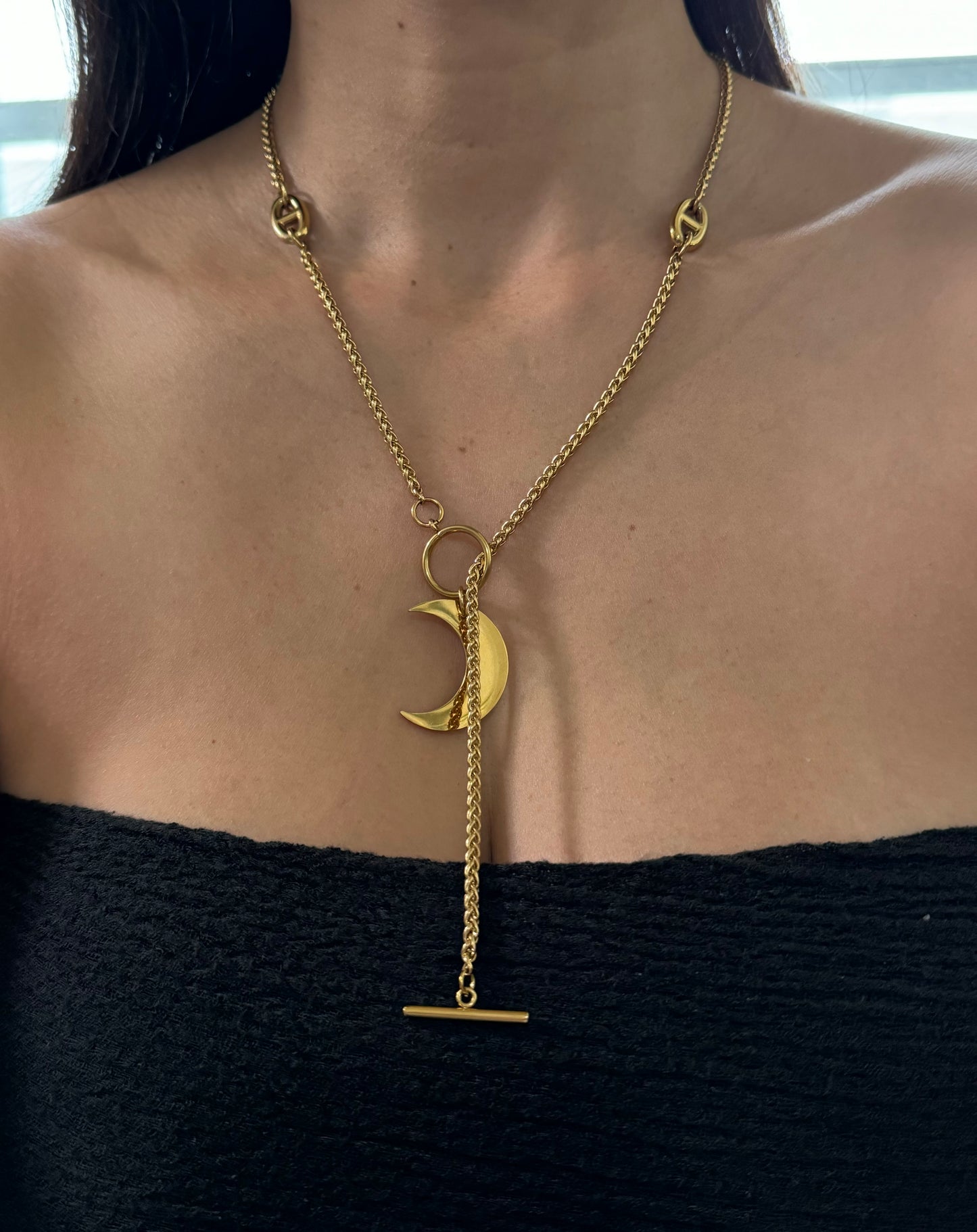 Beautiful Moon Stainless Steel Necklace
