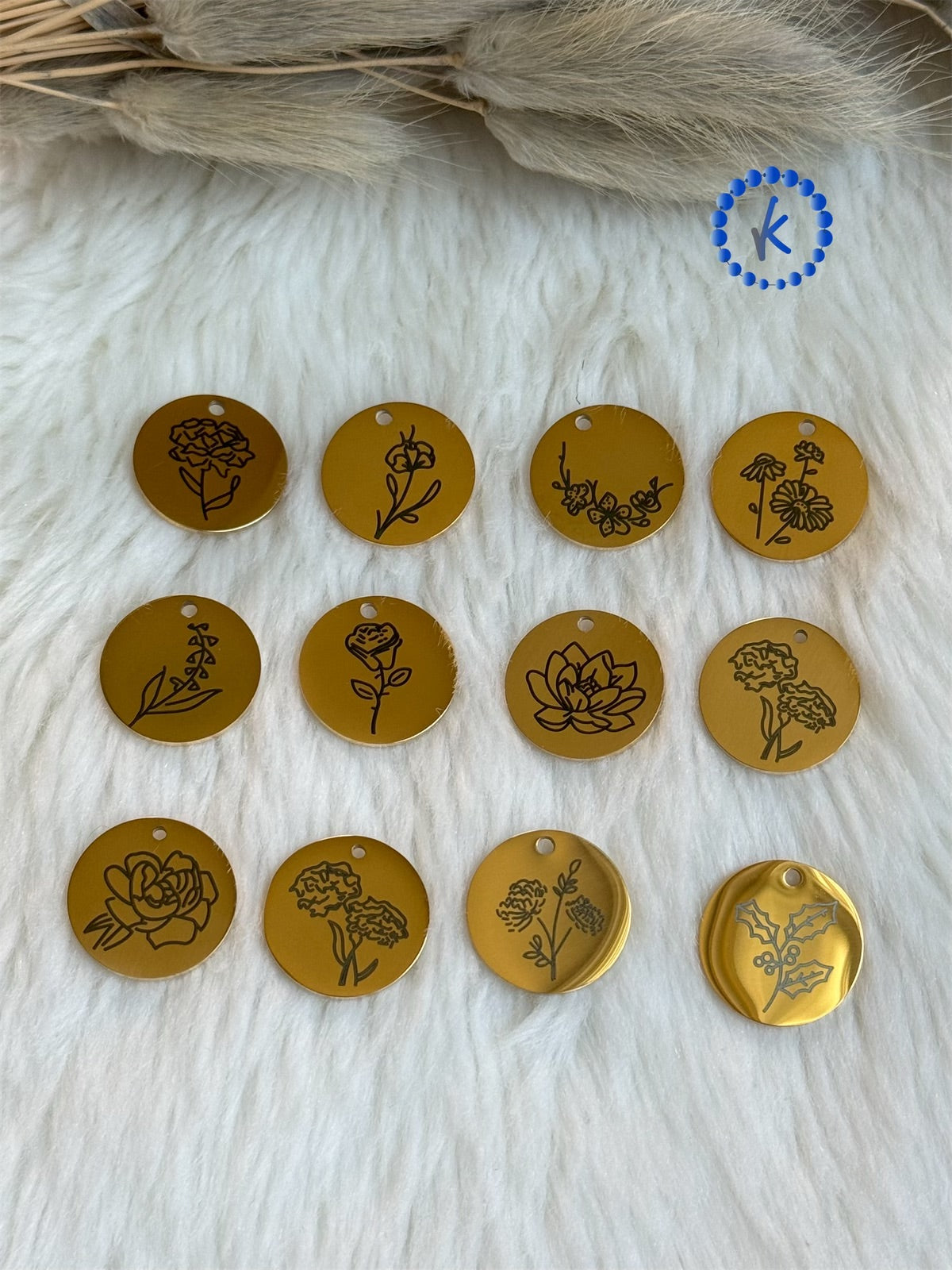 Stainless Steel Birth Month Flower