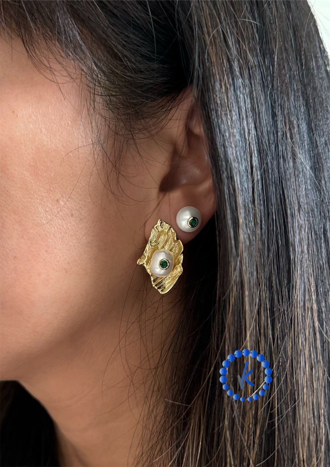 Authentic Nature Pearl Concave Earrings