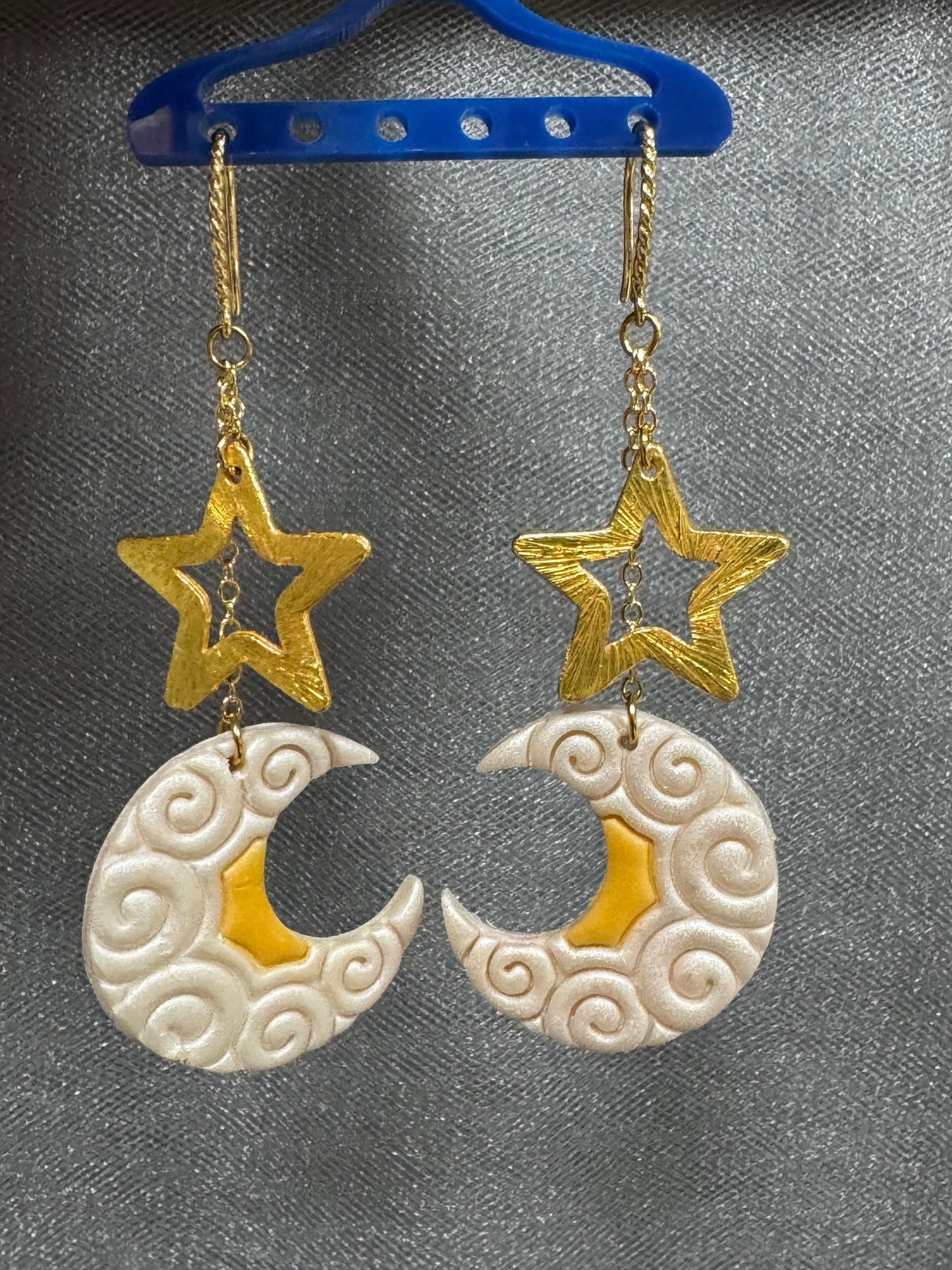 Elegant moon and star magic earrings