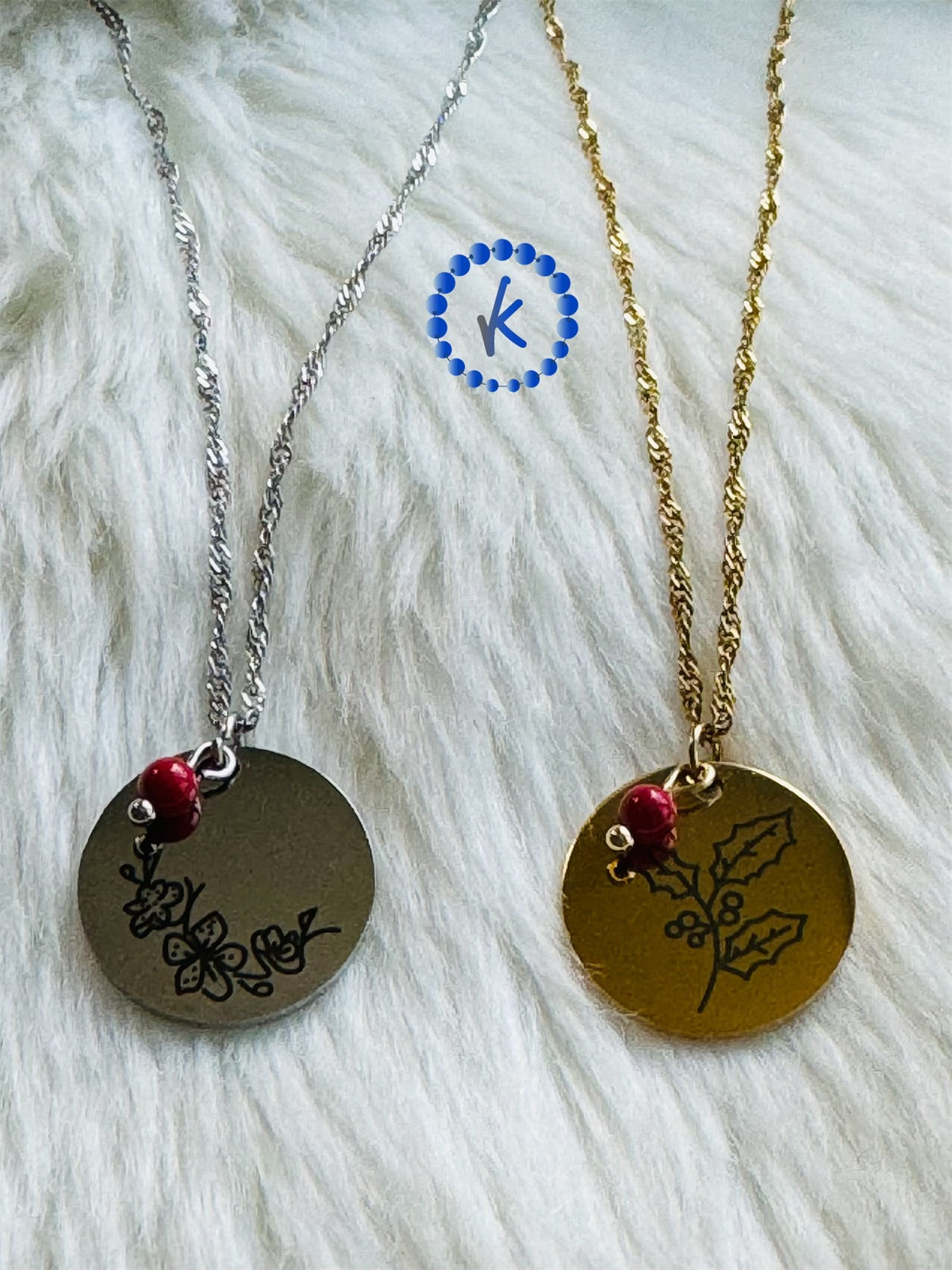 Stainless Steel Birth Month Flower