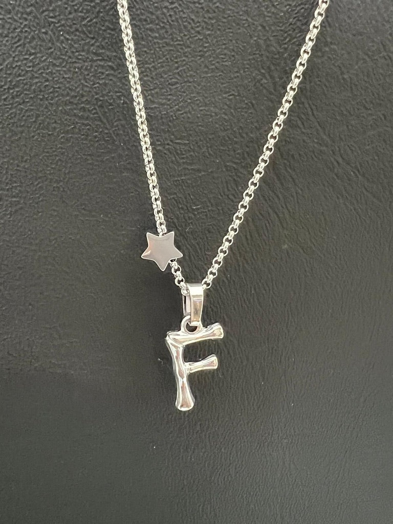 Bamboo Stainless Steel Letter Charm