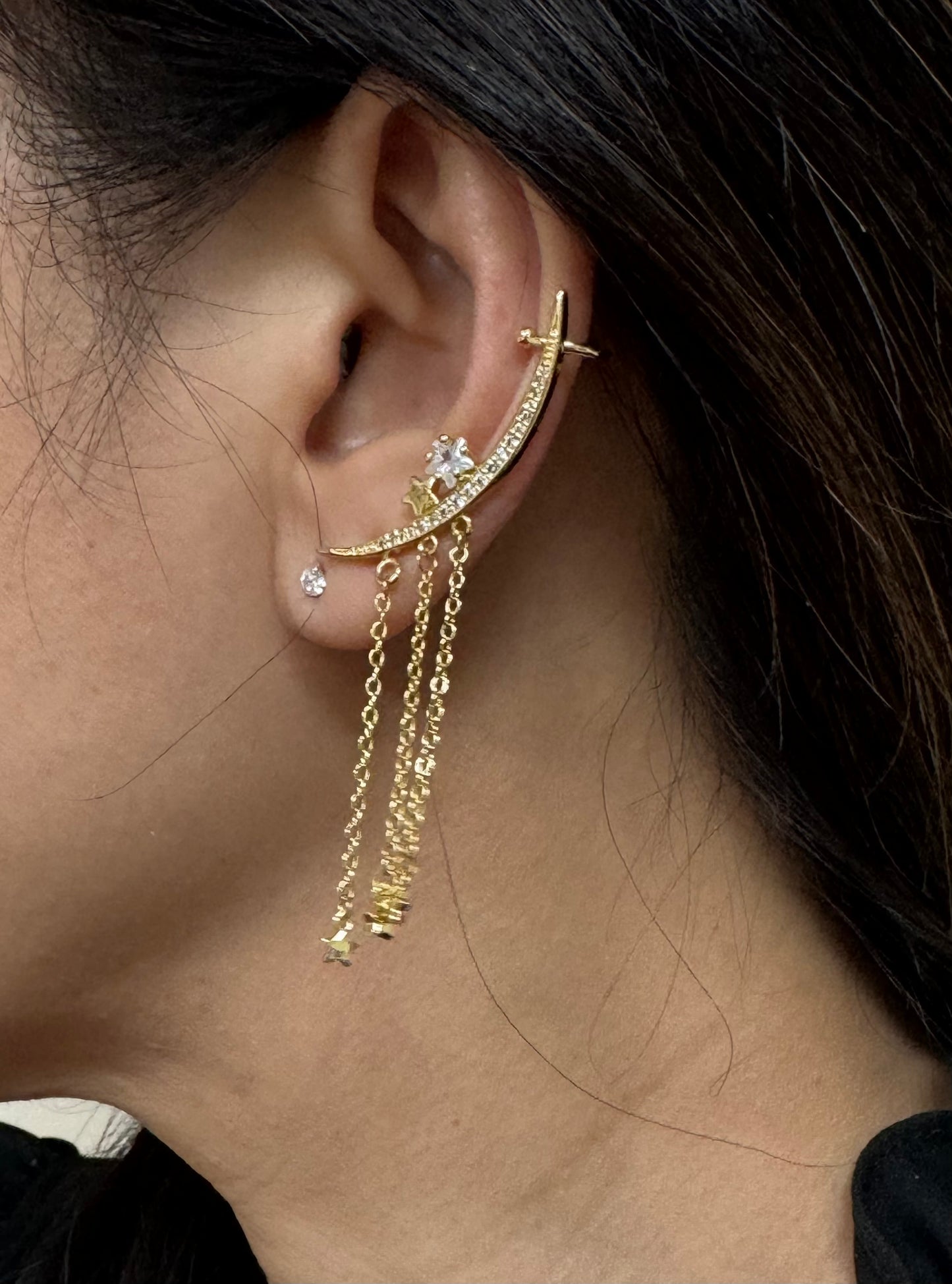 Elegant 3 Row Chain Earrings