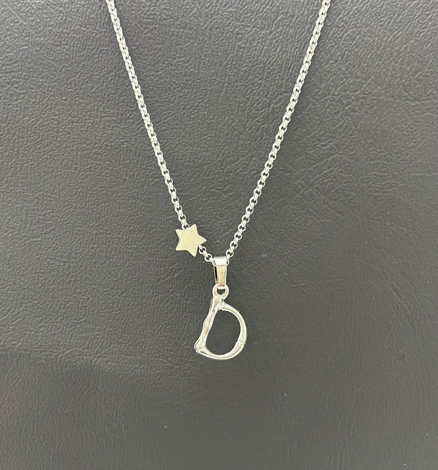 Bamboo Stainless Steel Letter Charm