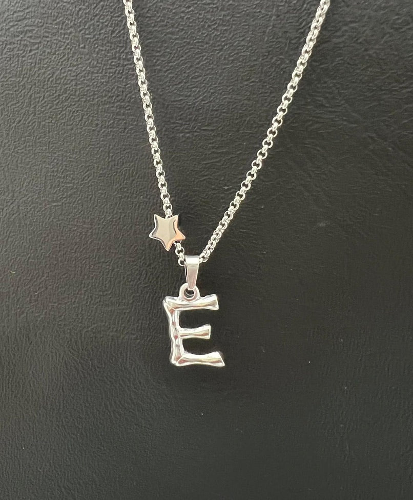 Bamboo Stainless Steel Letter Charm