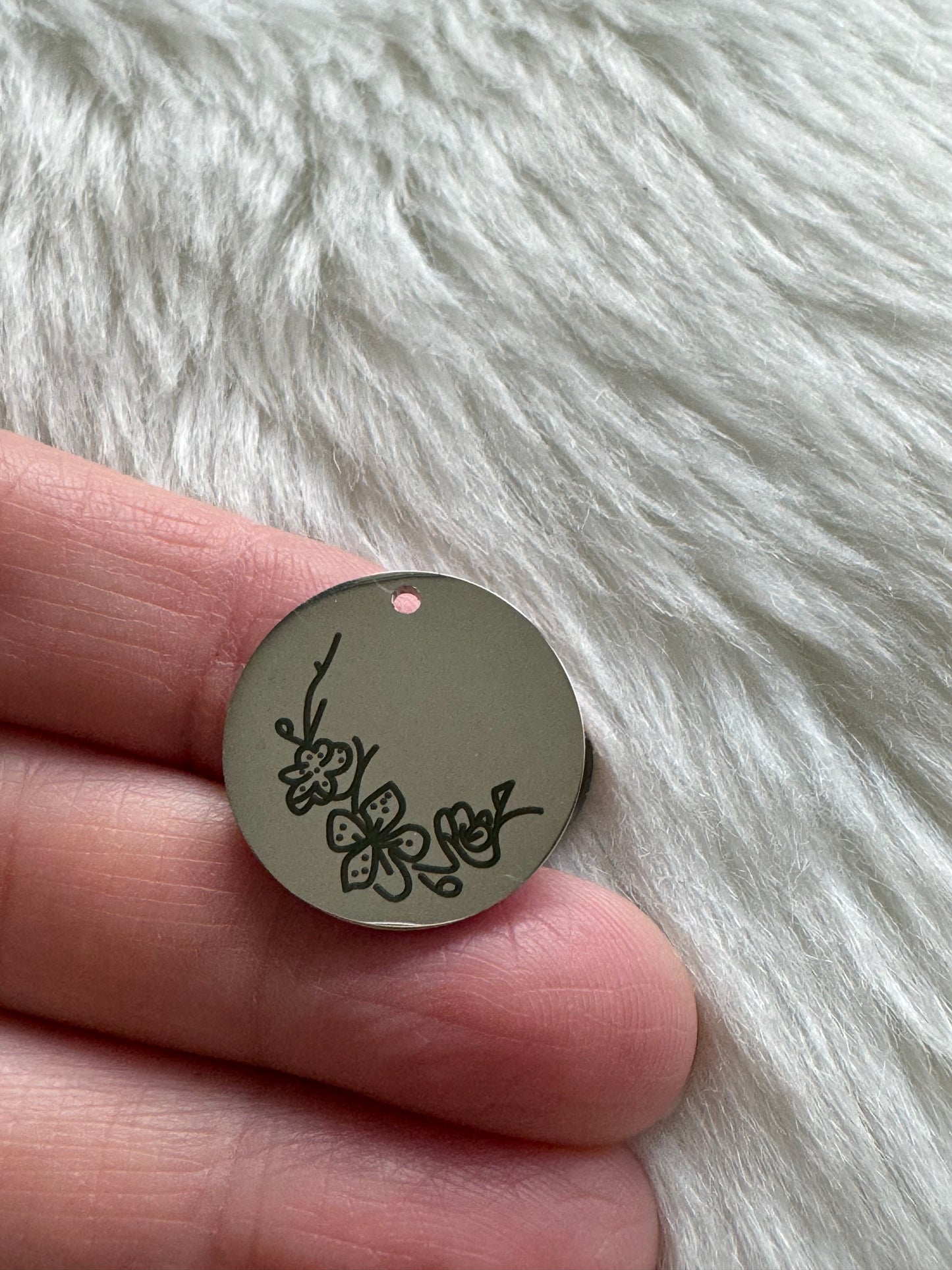 Stainless Steel Birth Month Flower