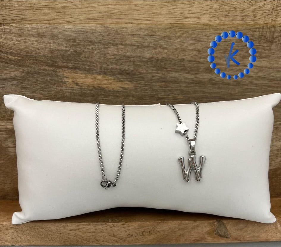 Bamboo Stainless Steel Letter Charm