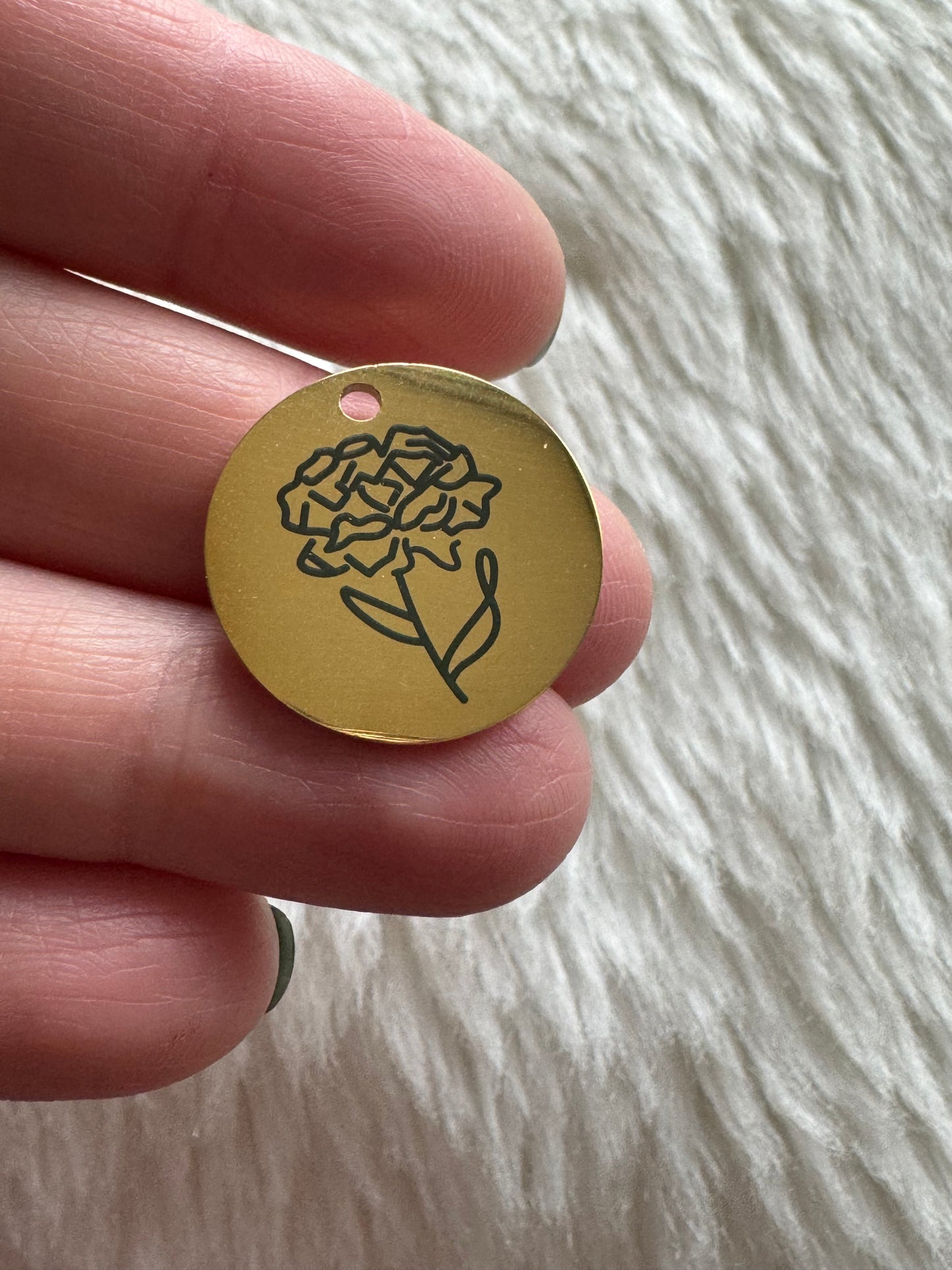 Stainless Steel Birth Month Flower