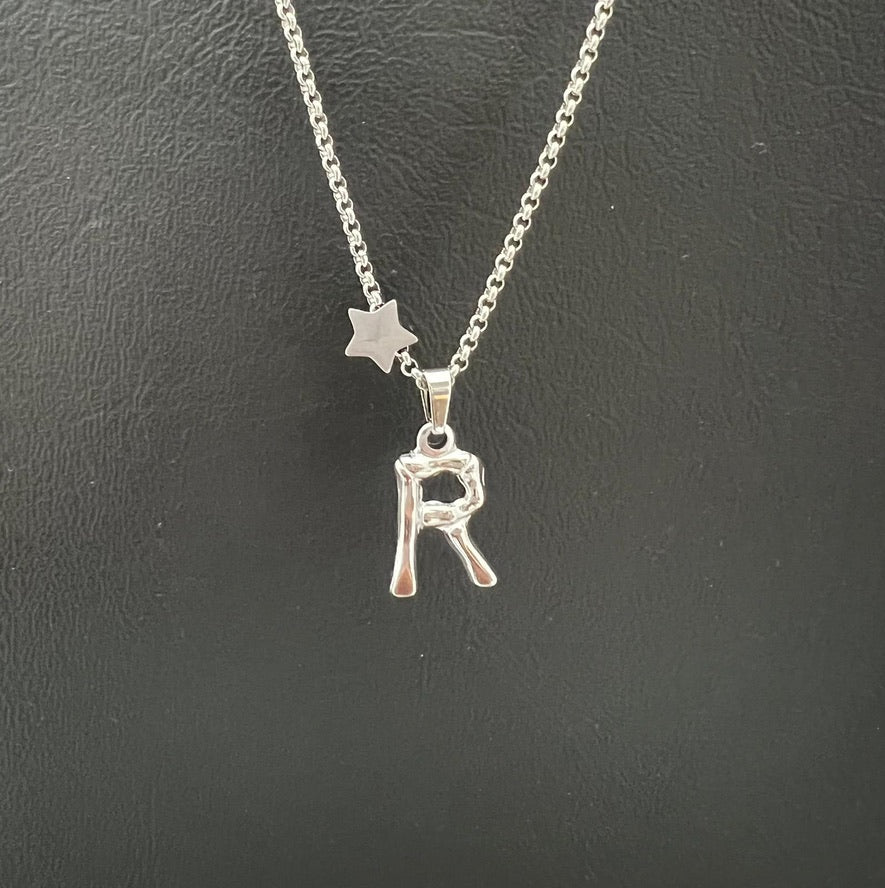 Bamboo Stainless Steel Letter Charm