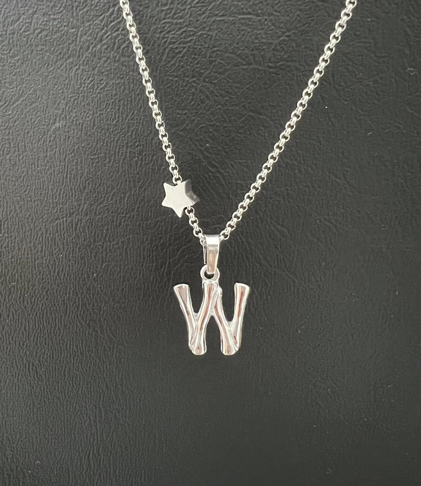 Bamboo Stainless Steel Letter Charm