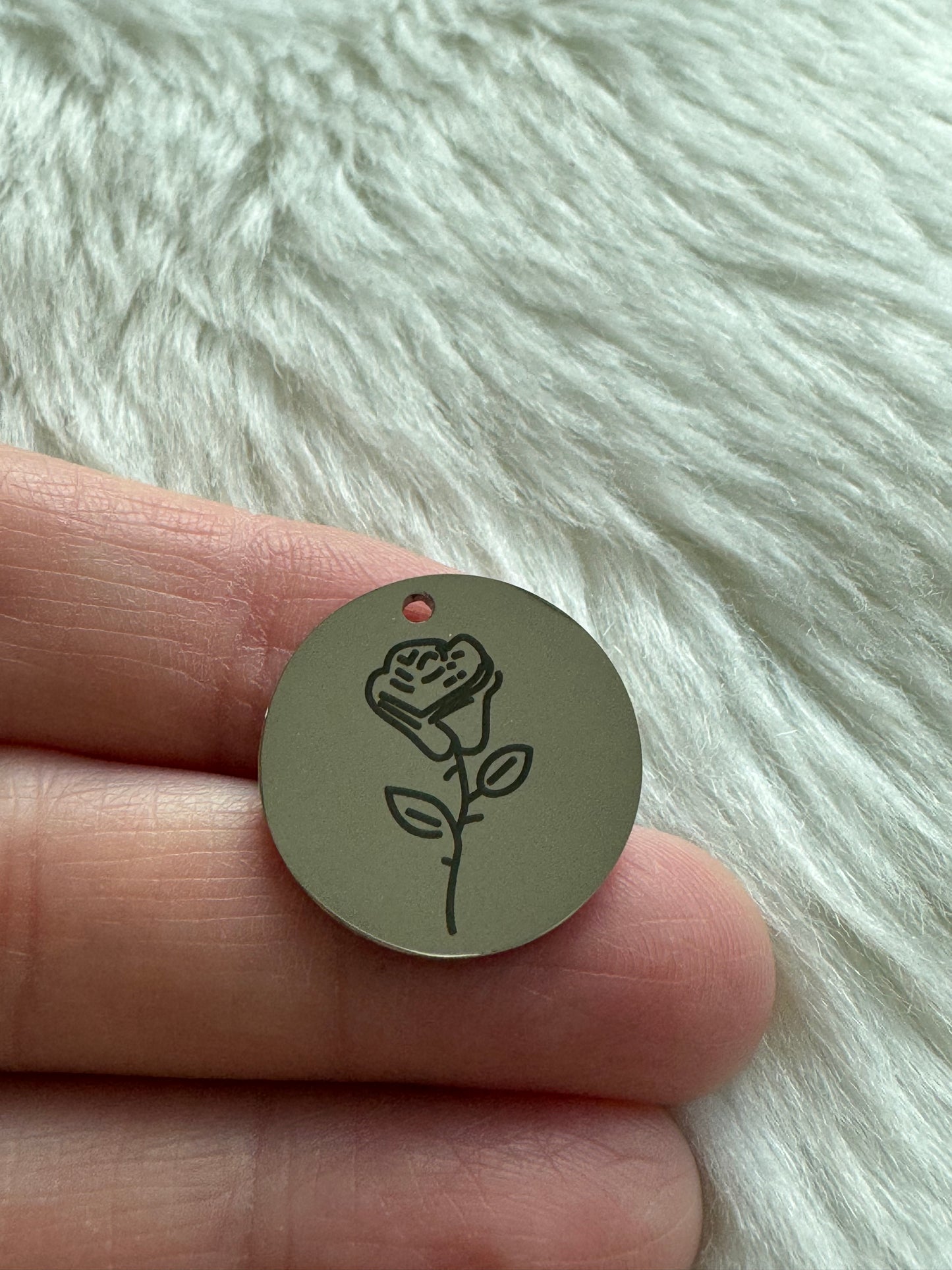 Stainless Steel Birth Month Flower