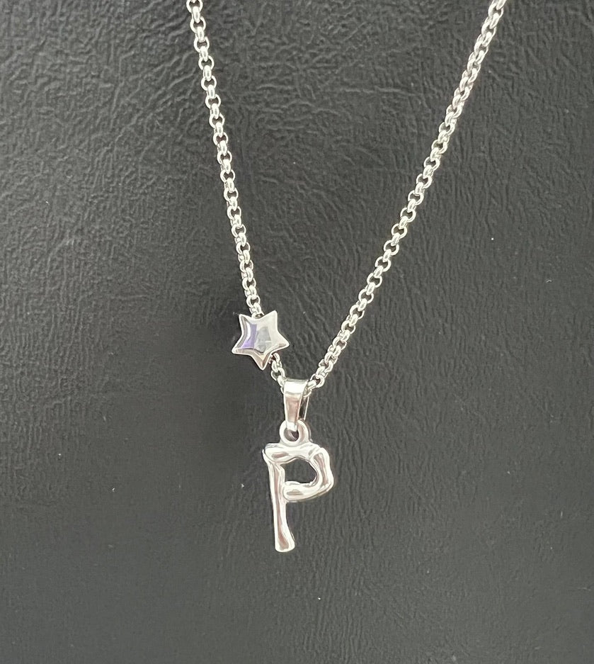 Bamboo Stainless Steel Letter Charm
