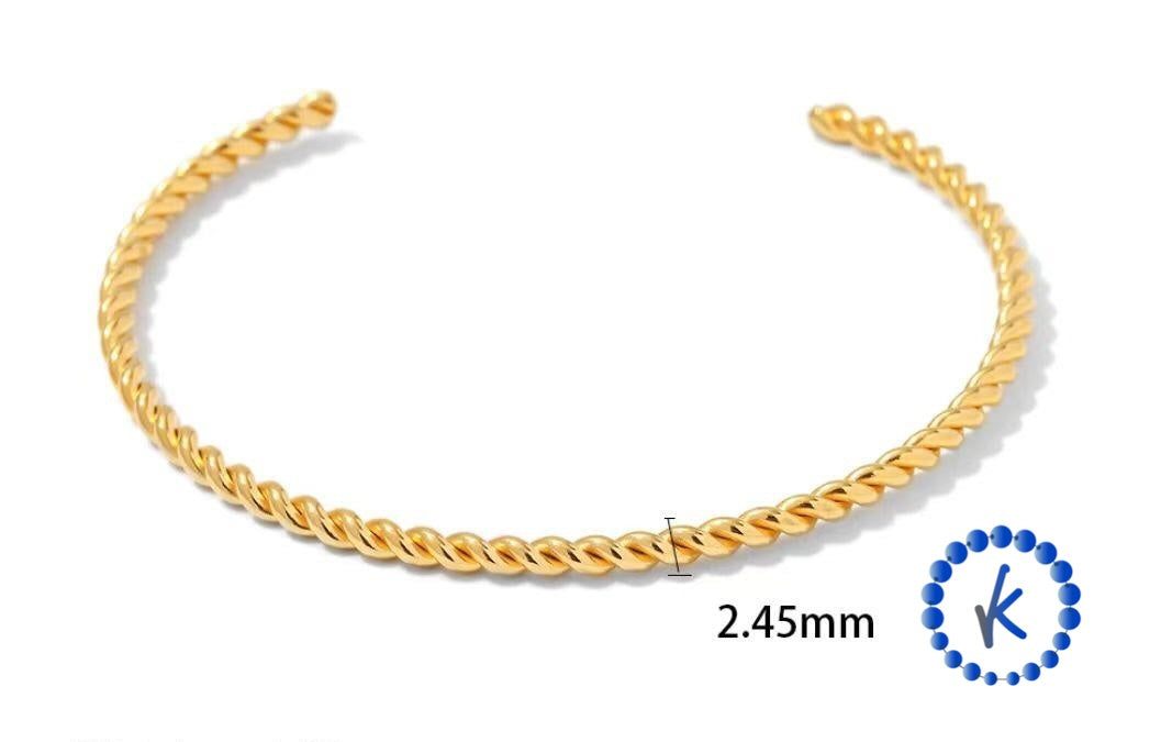 Fantastic Stainless Steel Twist Bangle