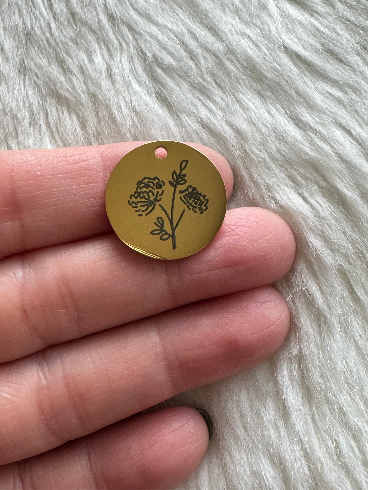 Stainless Steel Birth Month Flower