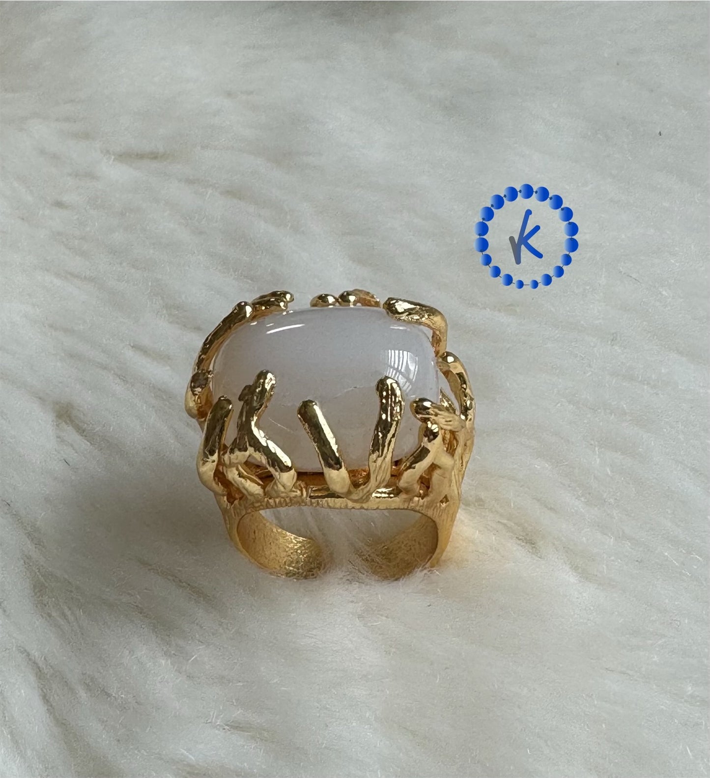 Nature Moon Stone Gems Ring
