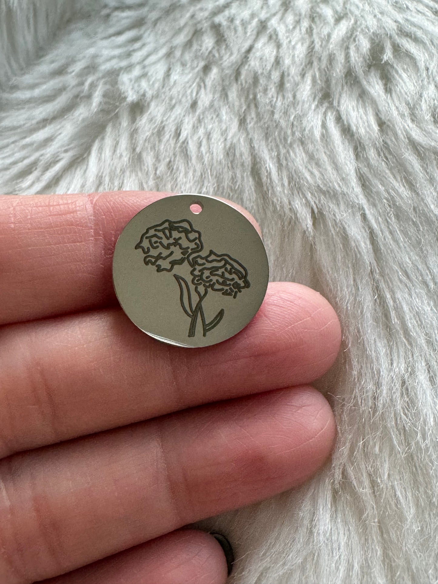 Stainless Steel Birth Month Flower