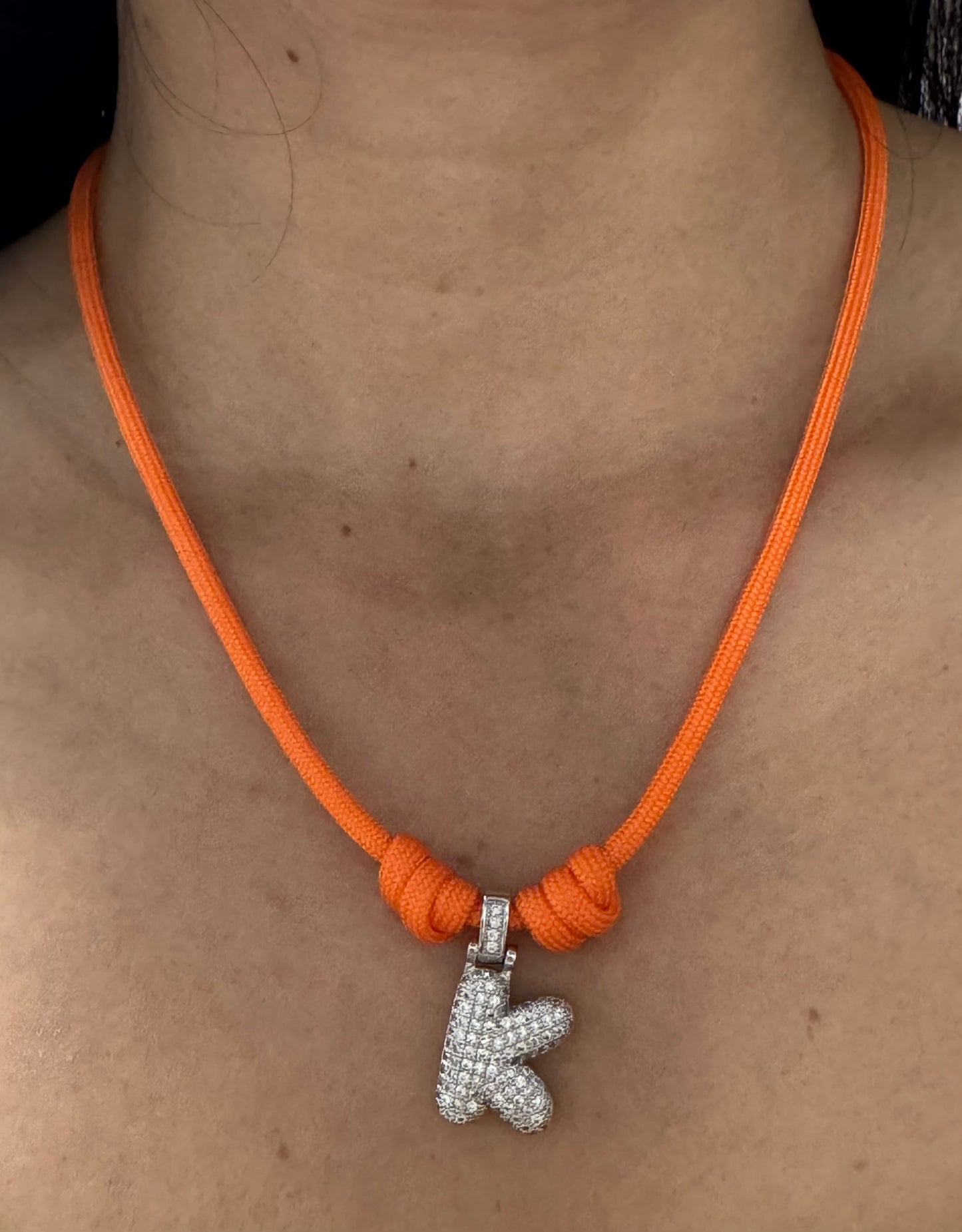 Elegant zirconia with paracord necklace