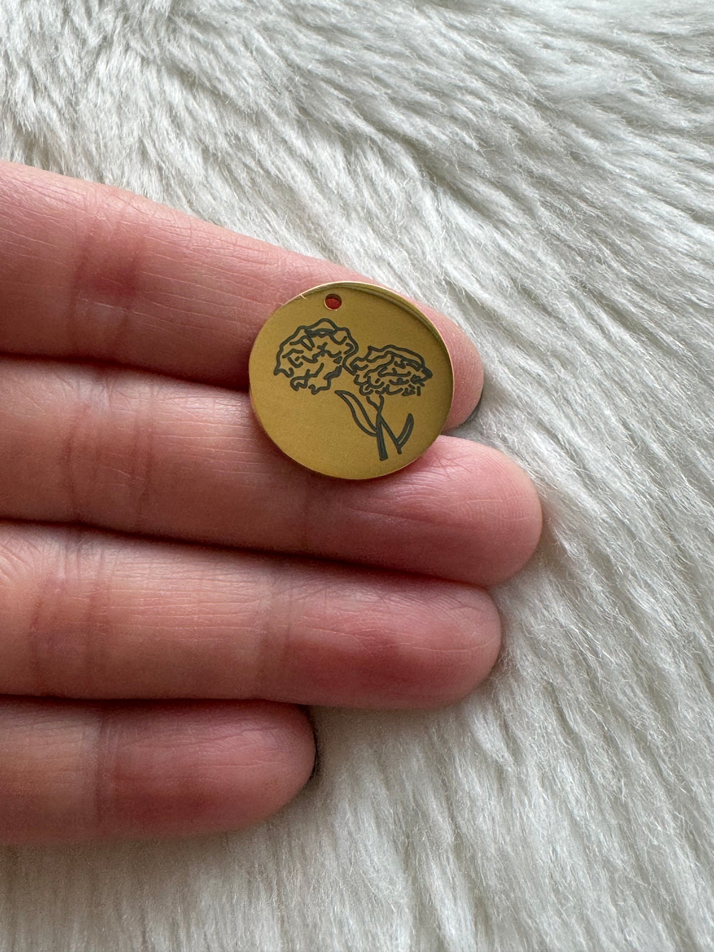 Stainless Steel Birth Month Flower