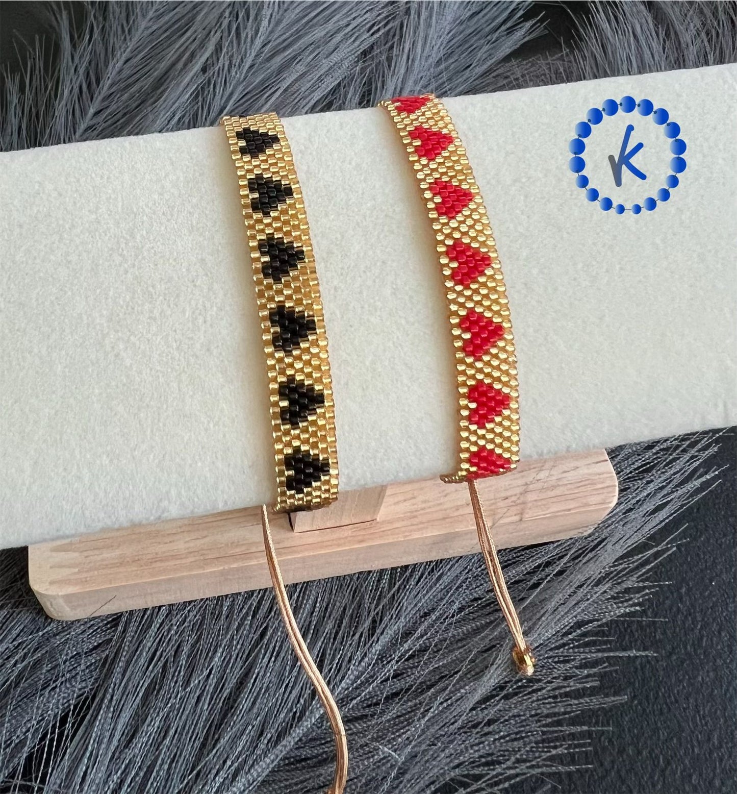 Heart seed bead bracelet