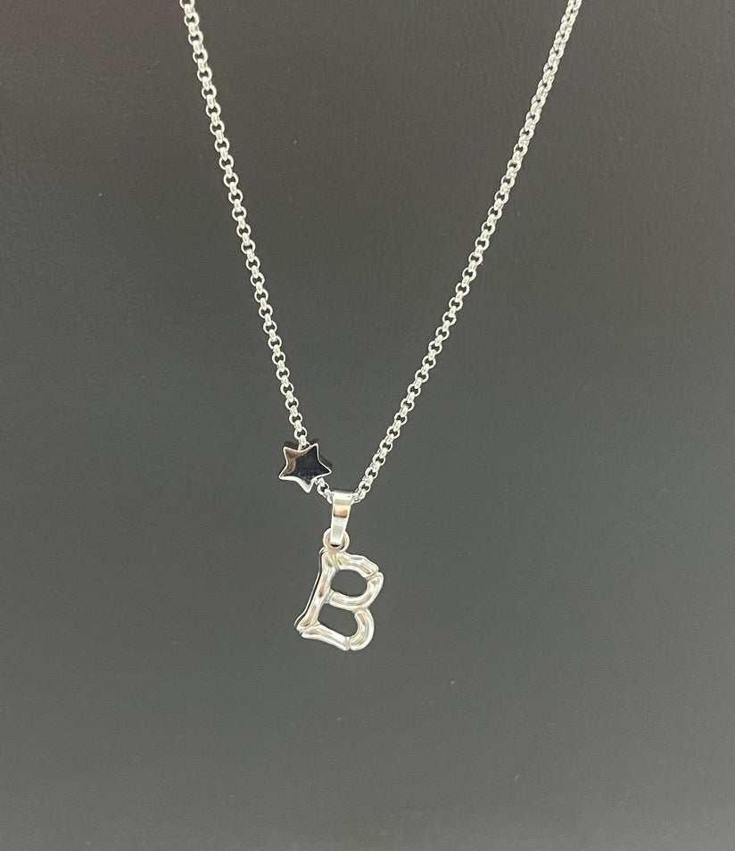 Bamboo Stainless Steel Letter Charm