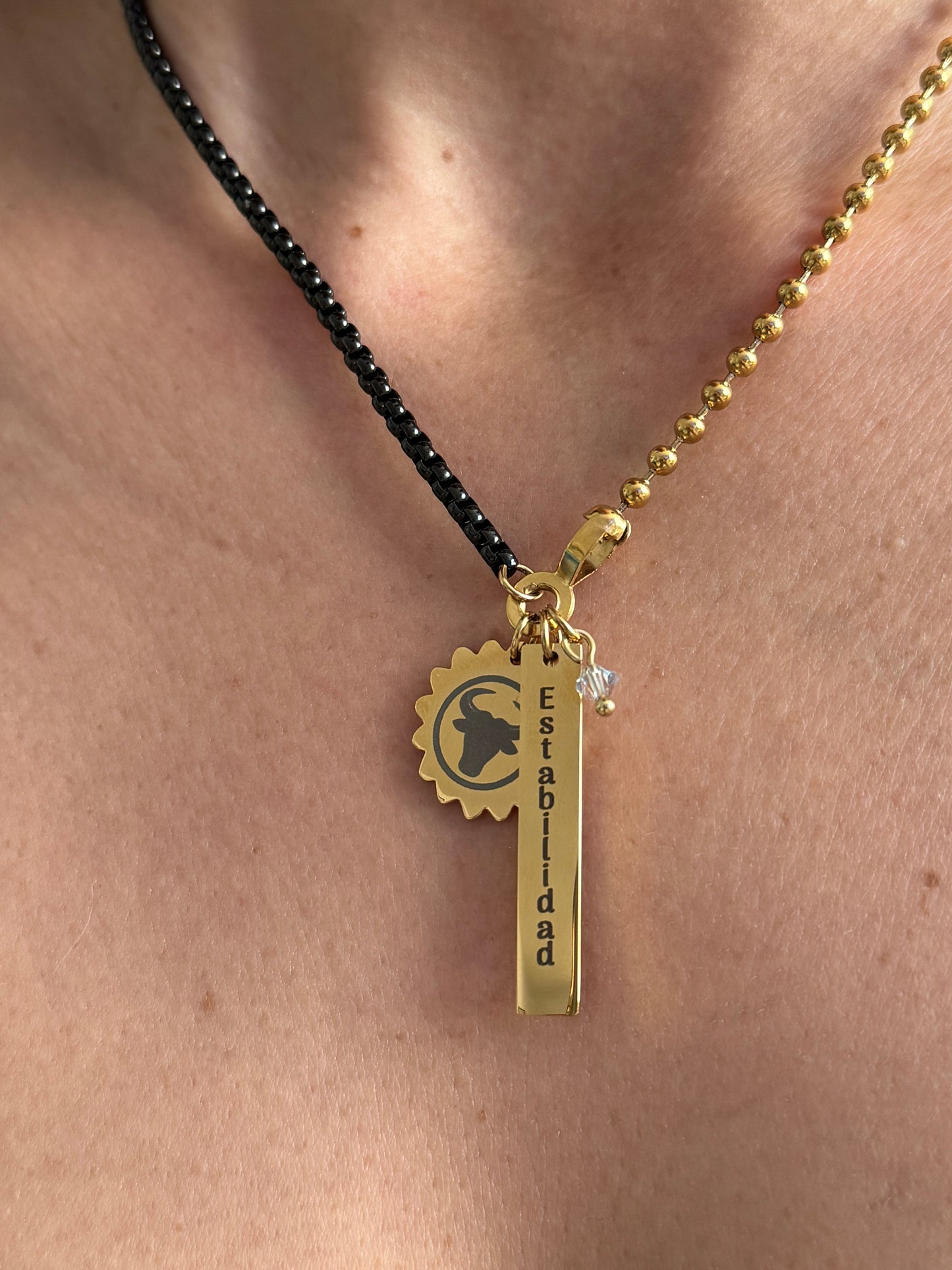 Beautiful Zodiacal Personality Black/Gold Necklace