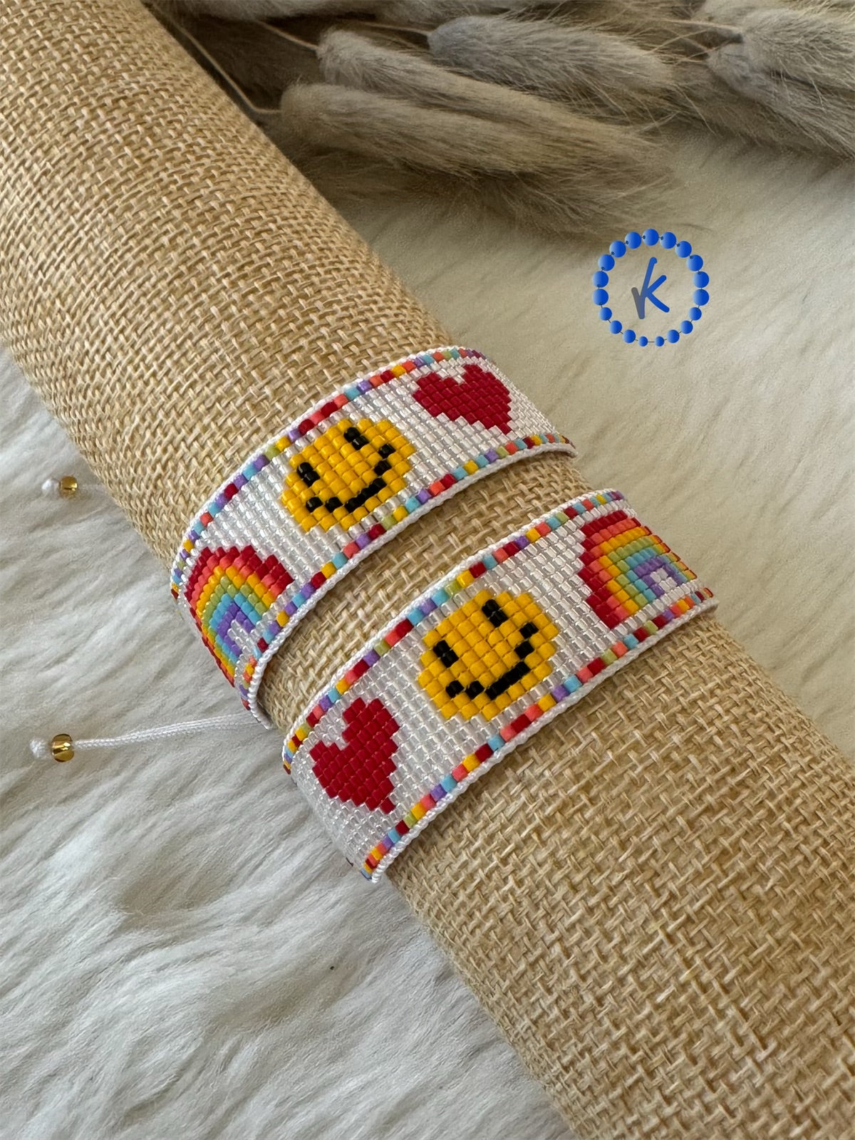 Rainbow and Sun Seed Bead Bracelet