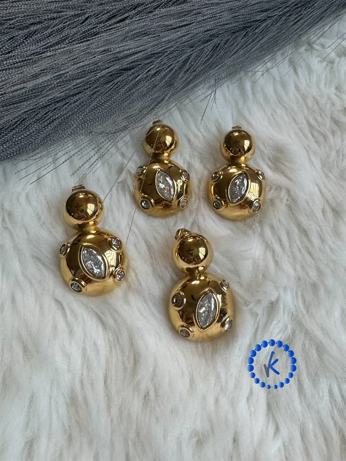 Attractive Zirconia Stainless Steel Earrings