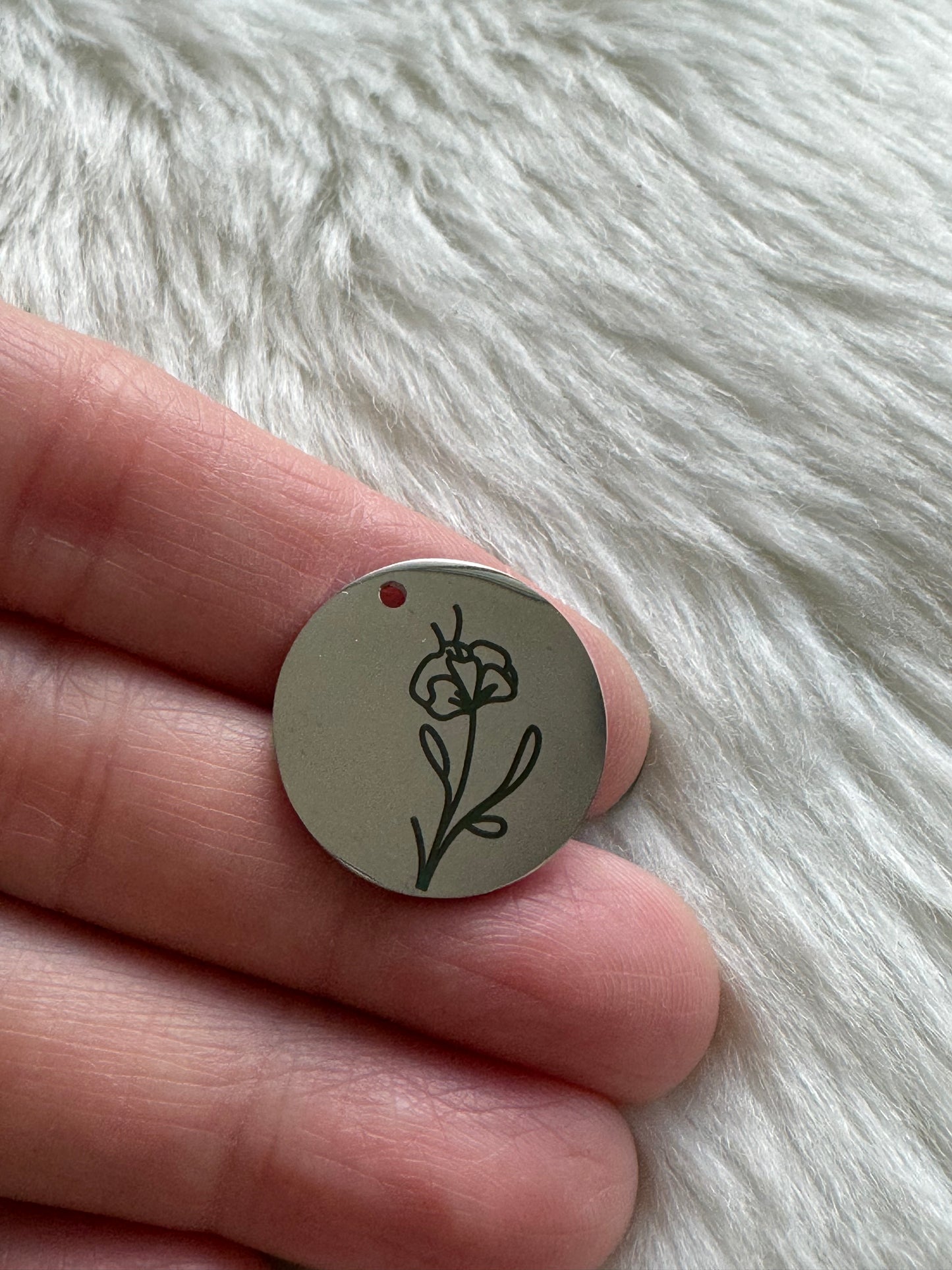 Stainless Steel Birth Month Flower