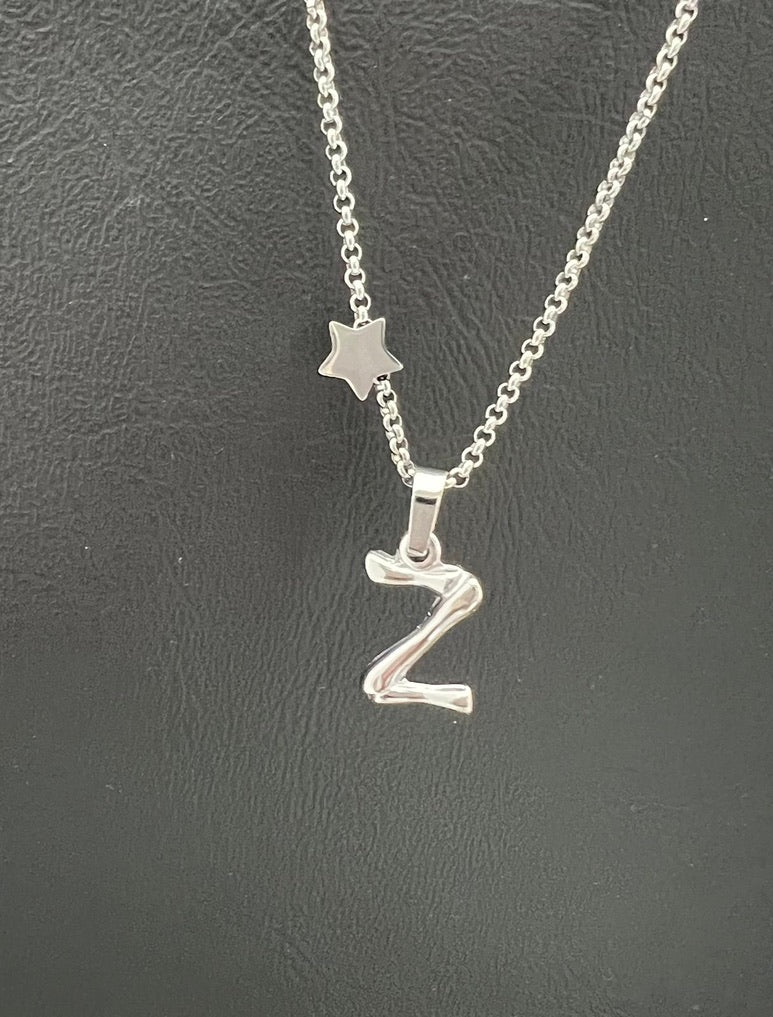Bamboo Stainless Steel Letter Charm