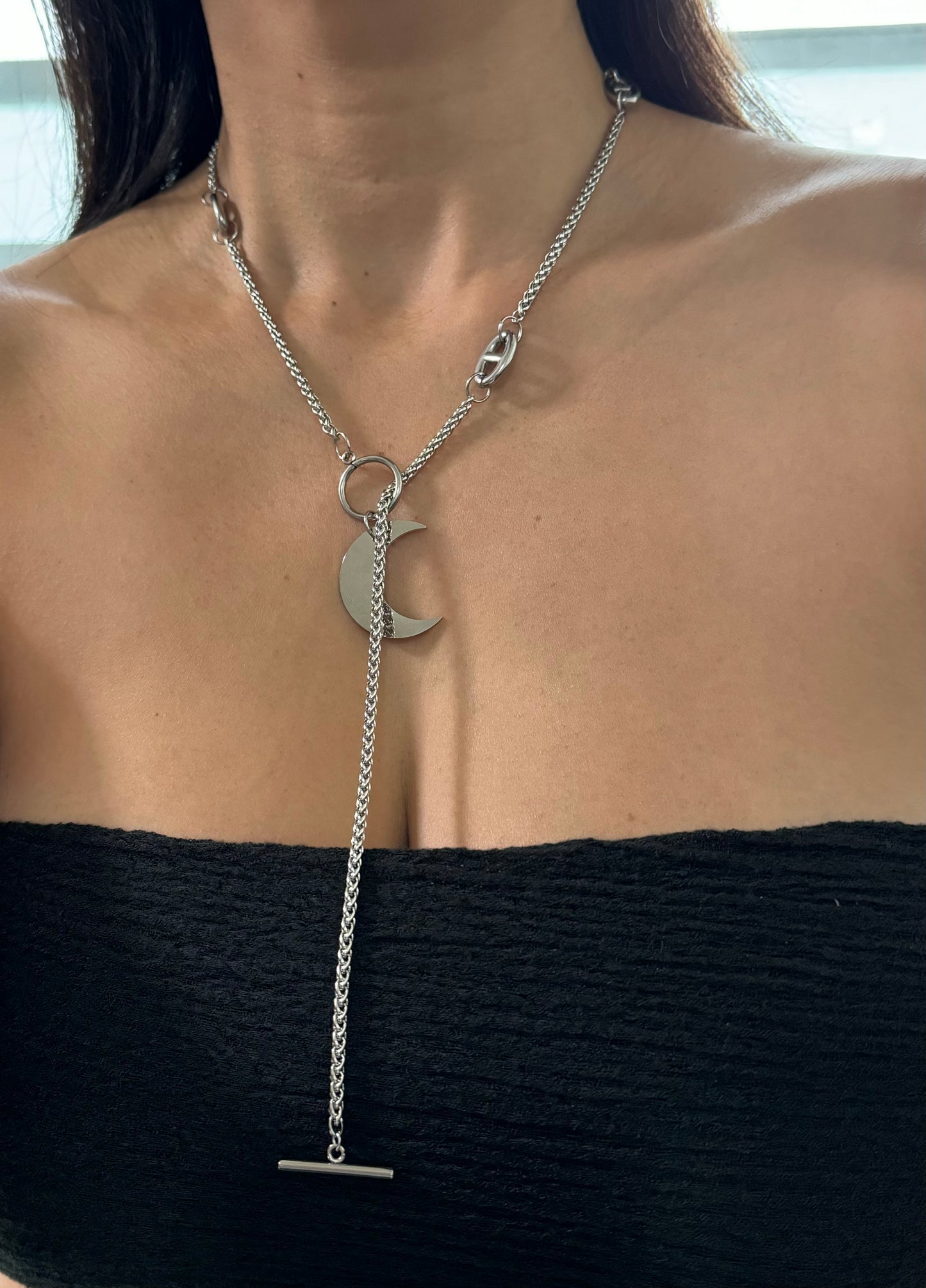 Beautiful Moon Stainless Steel Necklace