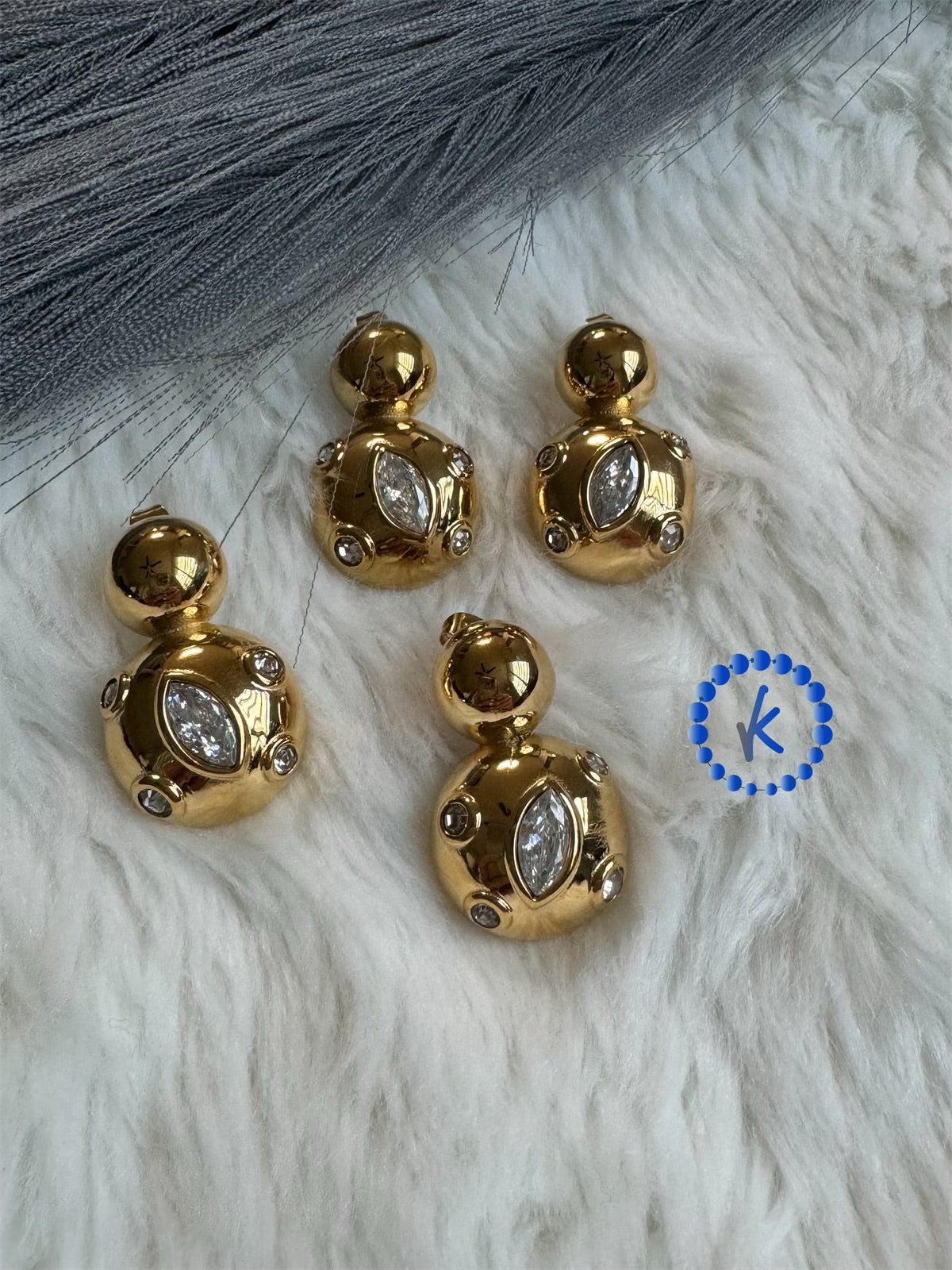 Attractive Zirconia Stainless Steel Earrings