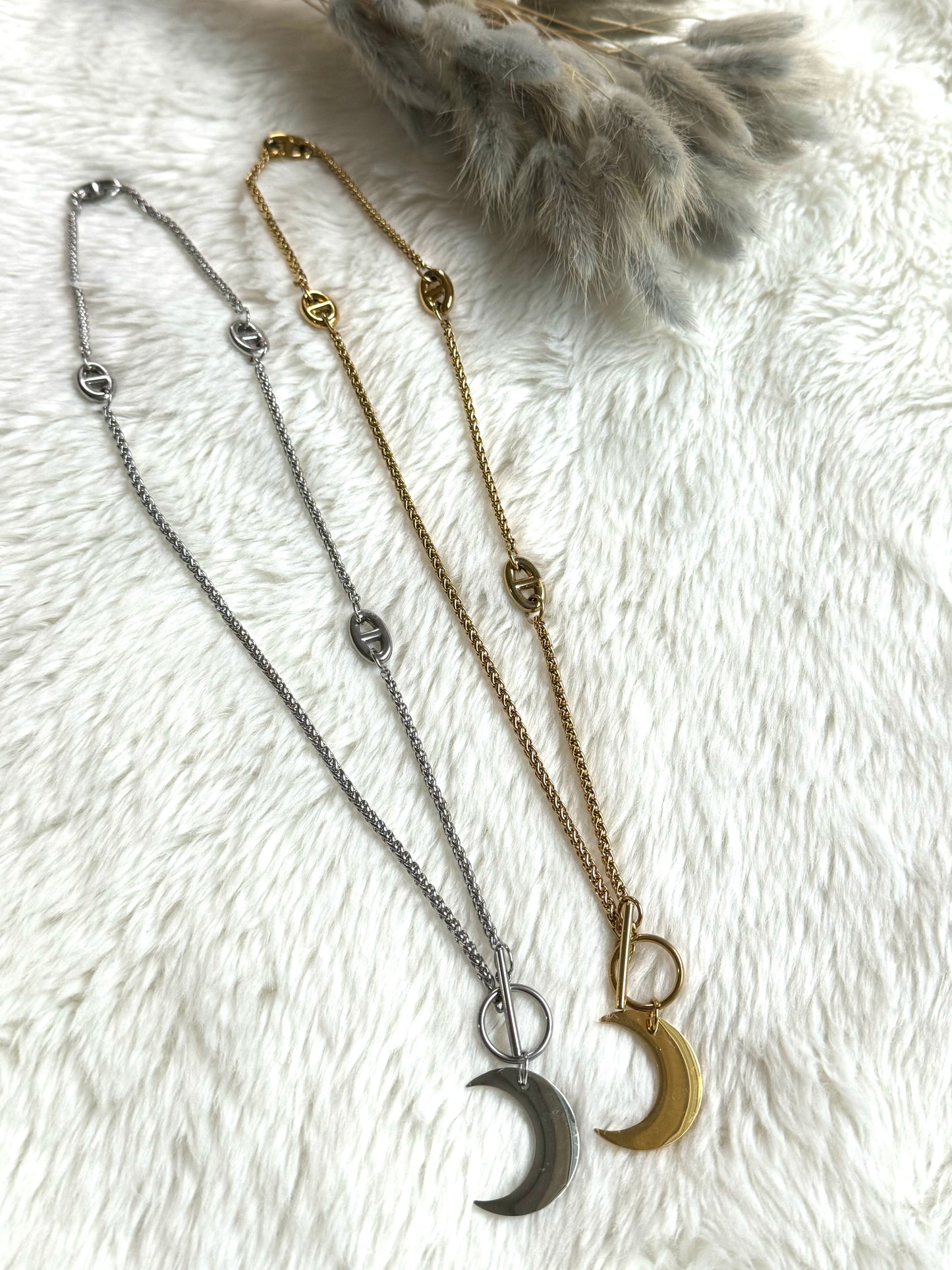 Beautiful Moon Stainless Steel Necklace