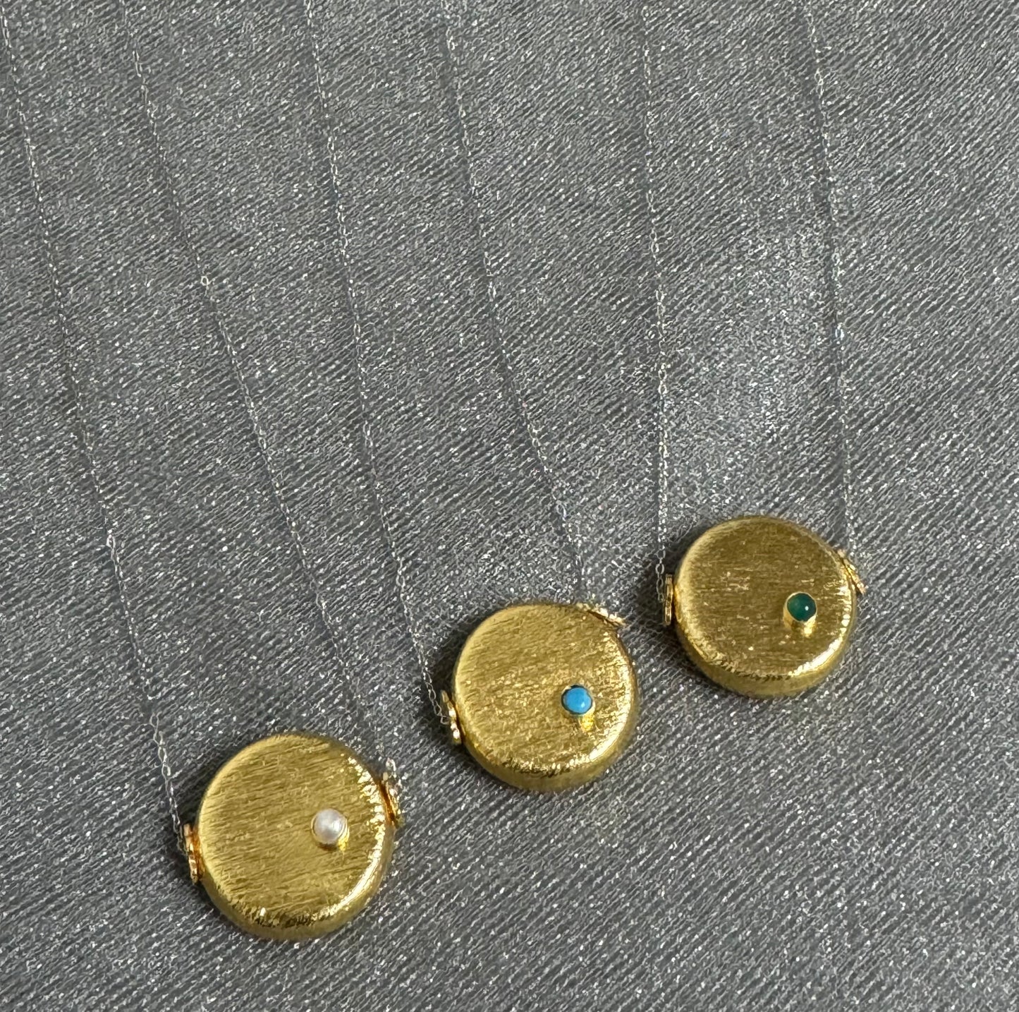 Pretty Flat Coin with Gem Accent