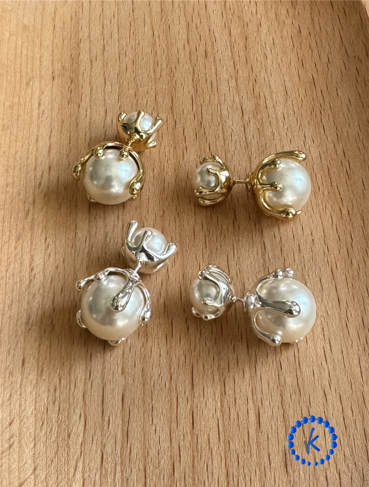 Doble Side Pearl Earrings