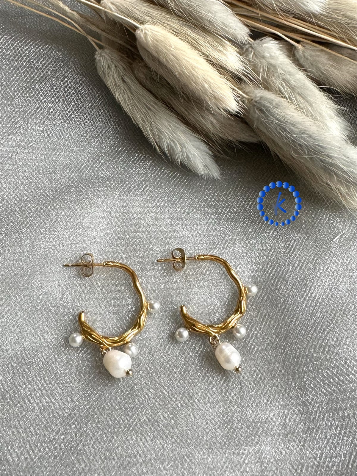 Freshwater Pearl Hoop Earrrings