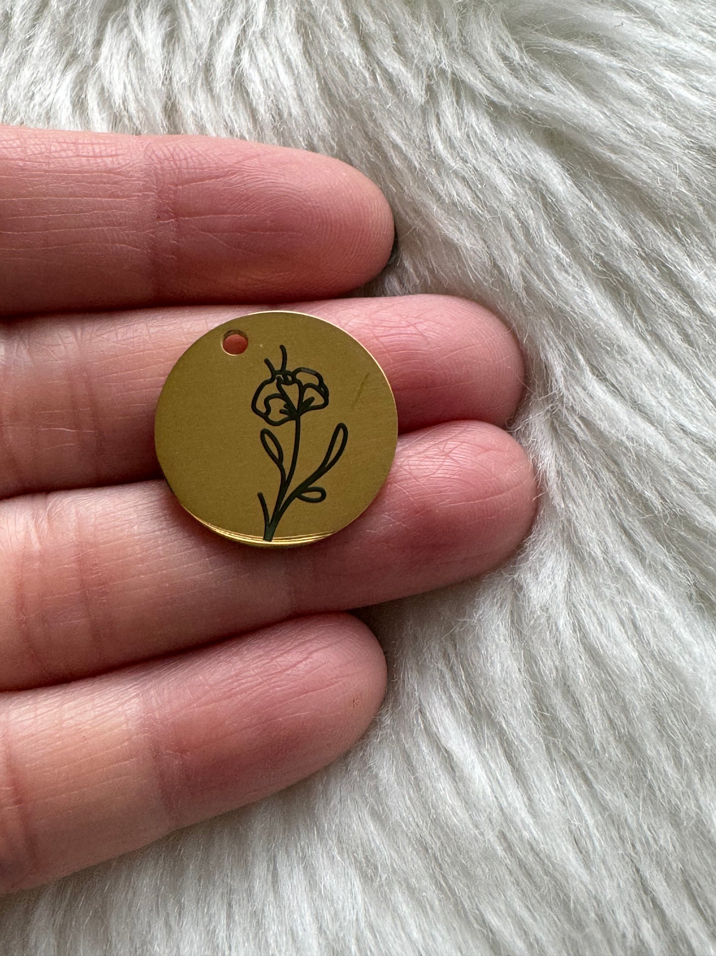 Stainless Steel Birth Month Flower