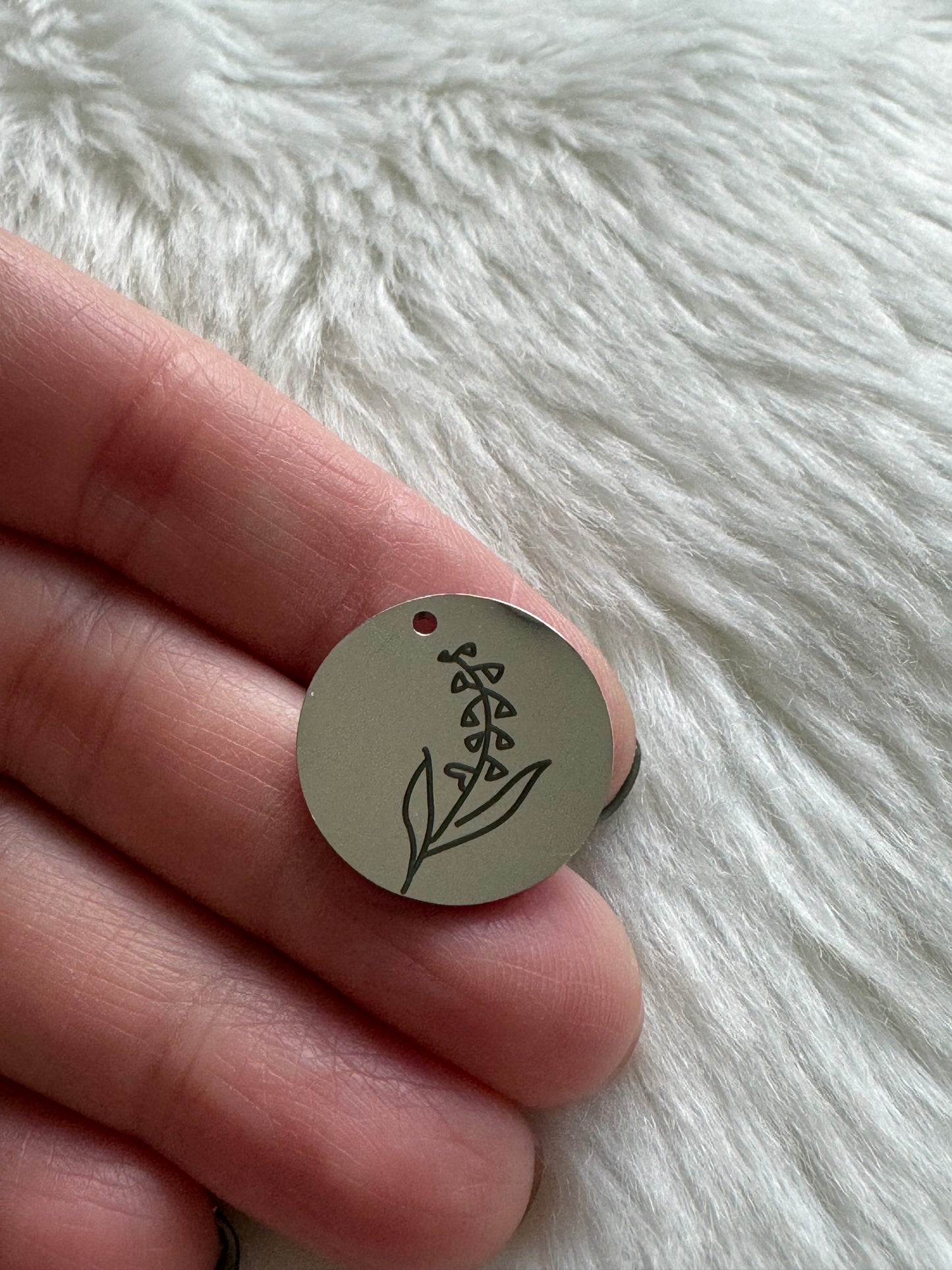 Stainless Steel Birth Month Flower
