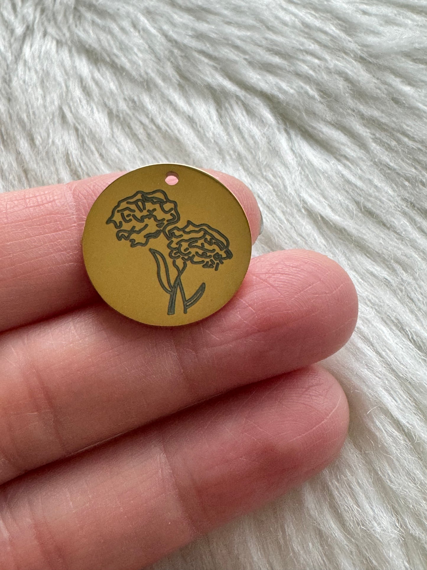 Stainless Steel Birth Month Flower