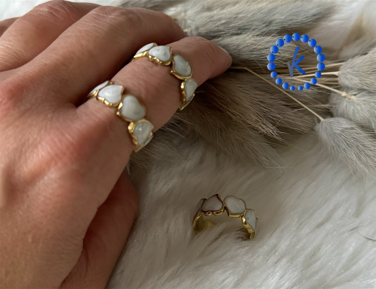 Beautiful Stainless Steel Enamel Heart Ring