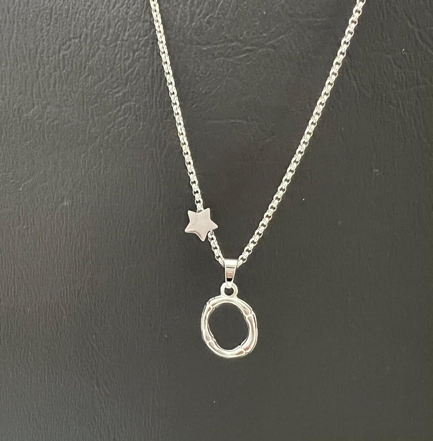 Bamboo Stainless Steel Letter Charm