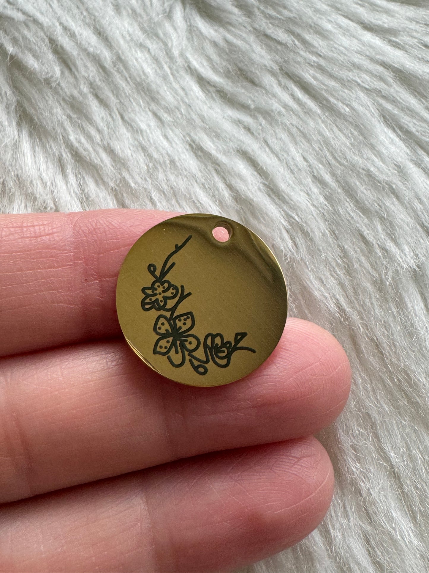 Stainless Steel Birth Month Flower
