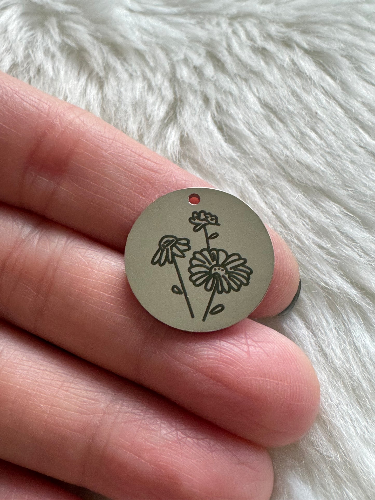 Stainless Steel Birth Month Flower