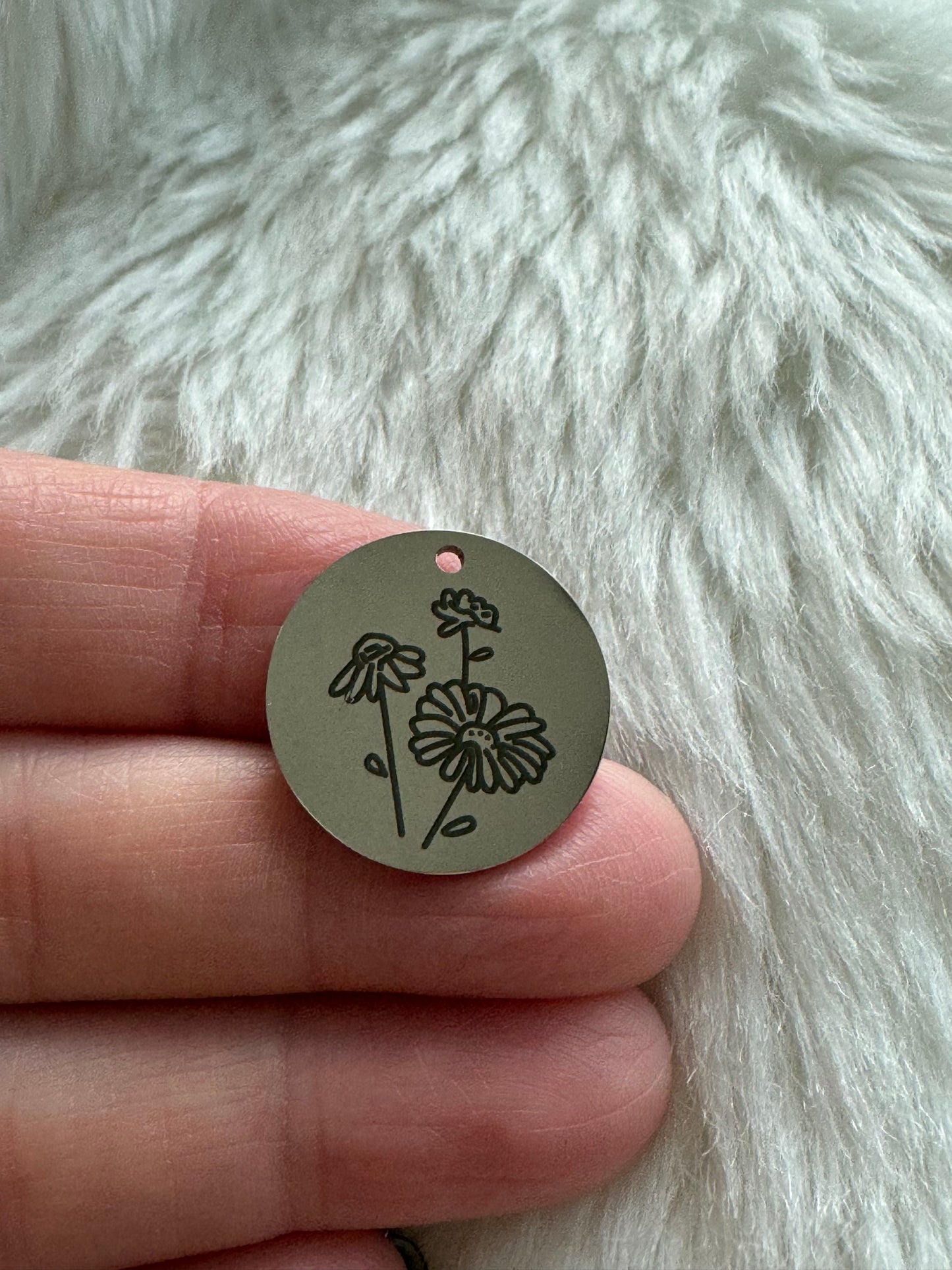 Stainless Steel Birth Month Flower