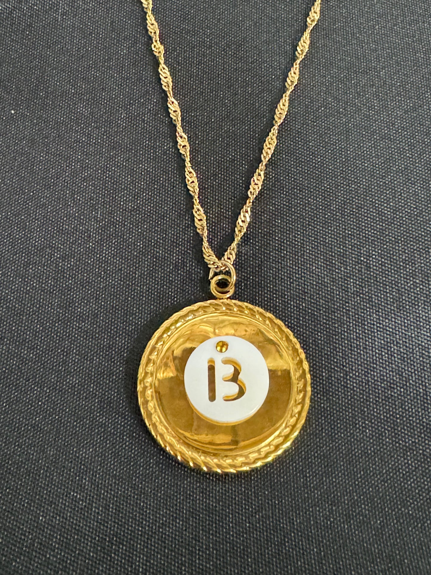 Shell with Flat Back Swarovski Gold Alphabet Necklace